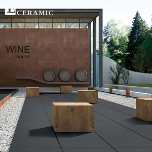 Baldosas de porcelana homogénea de 60x60x2CM antideslizantes de color negro, <span class=keywords><strong>gres</strong></span> porcelanato para jardín/estacionamiento. - Product Image 5