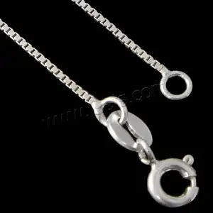 Catena Per collana in argento Sterling 925 catena a scatola semplice 1mm venduta Per filo da 18 pollici 916821