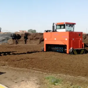 Máquina volteadora de compost de fábrica para residuos agrícolas, máquina de torneado de fertilizante orgánico de estiércol de vaca, máquina volteadora de compost