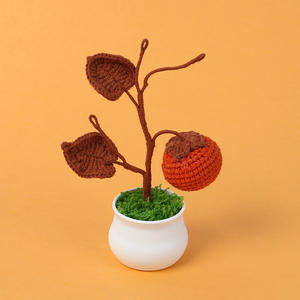<span class=keywords><strong>Maceta</strong></span> blanca de hojas de árbol frutal de ganchillo de varios colores de diseño creativo, venta al por mayor, graduación de punto de lana, alta de Halloween - Product Image 4