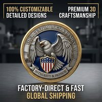 Monedas Personalizadas al por Mayor con Grabado 3D, Monedas Sólidas en Relieve, Medalla de las Fuerzas de Defensa, Monedas de Aleación de Zinc con Esmalte Duro, Monedas de Oro Coleccionables