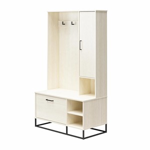 <span class=keywords><strong>Porte</strong></span>-<span class=keywords><strong>manteau</strong></span> en bois multifonctionnel Armoire à chaussures <span class=keywords><strong>avec</strong></span> banquette pratique 3 crochets 1 <span class=keywords><strong>porte</strong></span> pour le salon - Product Image 6
