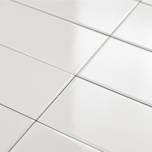 Piastrella in ceramica bianco puro lucido 7,5x30 per cucina e bagno - Product Image 4