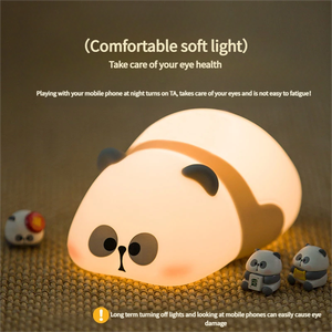Lámpara Nocturna Creativa de <span class=keywords><strong>Mr</strong></span>. Panda Acostado, Linda, Recargable por USB y con Intensidad Regulable para Cuarto de Bebé y Habitaciones Infantiles - Product Image 4