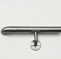 Accroche-main en acier inoxydable SS304 finition noire, fixation plate, design moderne pour balcon extérieur, réglable pour balustrade en verre et escalier