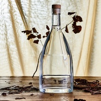 Bouteille de brandy en cristal transparent en gros d'usine, bouteilles en verre de 700 ml pour l'emballage du vin rouge, du whisky et du rhum