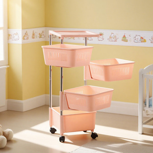 Home Rolling Utility Keuken Groentemand Organizer Mobiel Opbergrek 4 <span class=keywords><strong>Tier</strong></span> <span class=keywords><strong>Plastic</strong></span> Trolleys Keuken <span class=keywords><strong>Trolley</strong></span> Voor Keuken - Product Image 3