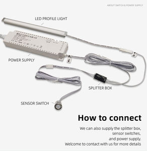 Profils en aluminium <span class=keywords><strong>LED</strong></span> modernes, angle de 45 degrés, bande lumineuse de 4 mm encastrée pour les décorations de placards et de cuisines, service de pliage inclus - Product Image 4