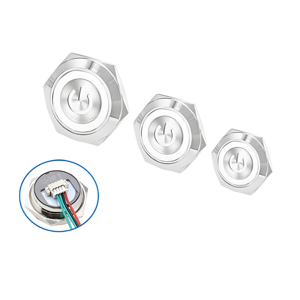 Công tắc nút bấm kim loại 16/19/22mm với biểu tượng nguồn LED vòng đèn-Công tắc xúc giác Tự đặt lại tạm thời - Product Image 5