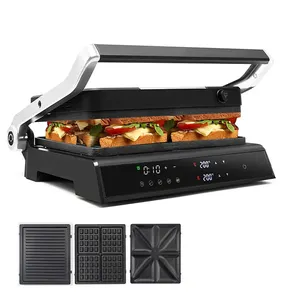 Aifa Led DIGITAL 2000W 4 Slice Indoor Electric Hot Bbq Grills Non-stick Grilling / Panini Press Plates Sandwich Maker