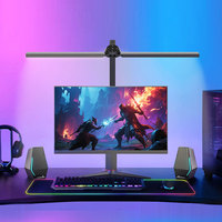 Lampe de bureau LED numérique intelligente à double tête avec pince, moderne, pour la lecture et l'étude à domicile ou au bureau - Vente en gros OEM
