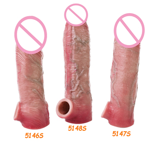 8 estilos de extensor de pene con anillo para testículos S/L, extensor de pene de silicona para hombres, retrasa la eyaculación, agrandador de pene para el placer sexual en pareja. - Product Image 6
