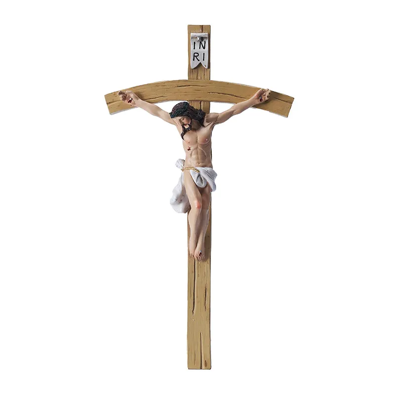 Großhandel Jesus am Kreuz genagelt Relife Harz Wand kunst 3D Relief Zubehör und Bastel bedarf