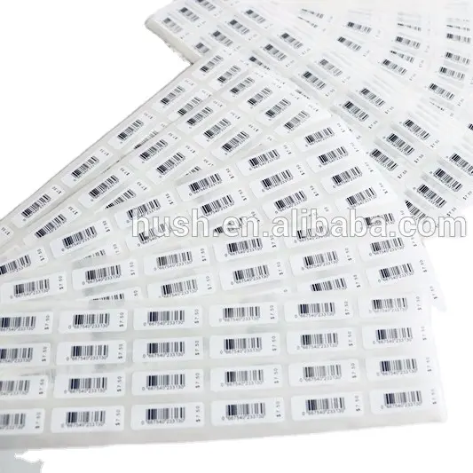 Pegatina de código de barras material BOPP/PVC/PET, oferta, precio de impresión, 2021