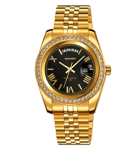 Montres à quartz SKMEI 9419, couleur or, <span class=keywords><strong>bracelet</strong></span> en <span class=keywords><strong>acier</strong></span> inoxydable, montres pour hommes, étanches, montres tendance pour hommes - Product Image 4