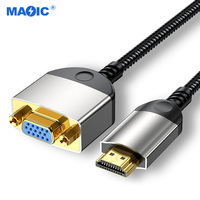 Adaptor HDMI ke VGA Male to Male 1080P 60Hz Konverter Audio Video untuk PC Laptop Monitor