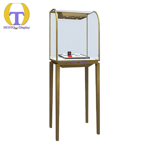 Cabinet professionnel de luxe en acier inoxydable Boutique LED vers le bas de la lumière Jewel Shop Display Armoire Glass Jewelry Showcase - Product Image 6