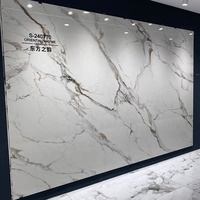 1200*2400*9mm dalle murale en pierre frittée blanche porcelaine polie aspect marbre émaillé carreaux de sol en pierre frittée