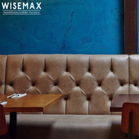 WISEMAX FURNITURE Ensemble de canapés Chesterfield en cuir modernes Designs Restaurant moderne Cabine de canapé double face avec base en bois