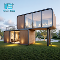 Maisonnette préfabriquée portable personnalisée de 20 pieds ou 40 pieds, capsule habitable, maison conteneur type Apple Cabin, designs de maisons à 2 étages