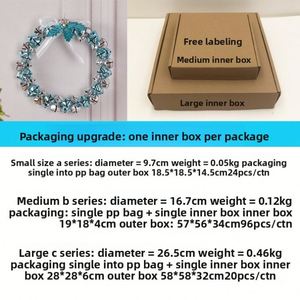 พวงหรีดคริสต์มาสทำมือจาก PVC พร้อมกระดิ่งเหล็กตกแต่งประตูหน้าบ้าน ของขวัญและพวงมาลัย - Product Image 4