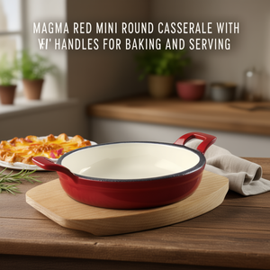 Mini casseruola rotonda Magma Red con manici per cuocere e servire - Product Image 3
