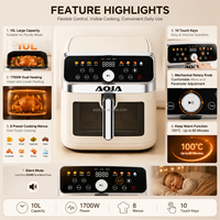 Friteuse à air numérique 10L 1700W à grande capacité avec technologie de double chauffage et 8 fonctions prédéfinies – Offre spéciale pour la vente en gros