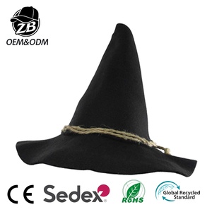 Sombrero <span class=keywords><strong>de</strong></span> <span class=keywords><strong>Bruja</strong></span>/Mago <span class=keywords><strong>de</strong></span> Ala Ancha con Banda <span class=keywords><strong>de</strong></span> Fieltro Personalizada, Disfraz <span class=keywords><strong>de</strong></span> Halloween, Sombrero <span class=keywords><strong>de</strong></span> Espantapájaros para Hombres y Mujeres - Product Image 1