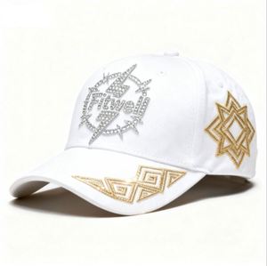 Casquettes de baseball personnalisées à 6 panneaux avec strass, vente en gros pour femmes - Product Image 5