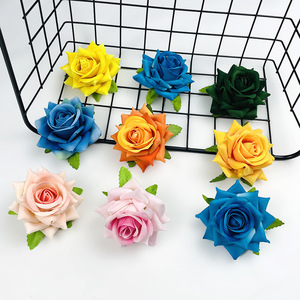 Mini-tête de rose en velours, diamètre 6-7 cm, fleur artificielle pour mariage, décoration intérieure, accessoires de photographie, matériel pour corsage - Product Image 2