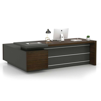 Ensemble de bureau de direction moderne en forme de L avec armoire latérale en bois - Bureau de direction avec fonctions de rangement