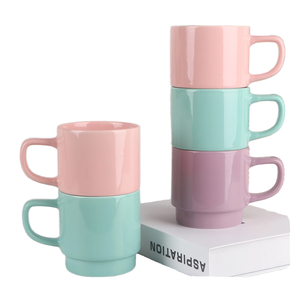 ชุดแก้วกาแฟชาเซรามิกทำมือ TOPTIGER เป็นมิตรกับสิ่งแวดล้อม ปลอดสาร BPA ใช้ซ้ำได้ ทนทาน สไตล์อเมริกัน ล้างในเครื่องล้างจานได้ - Product Image 1