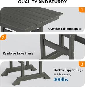 Tất cả thời tiết cao Bistro bảng cho Patio, vườn ngoài trời Bar bảng, HDPE vuông Patio Bar chiều cao Bảng với ô lỗ - Product Image 3