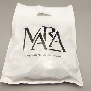 Stampa personalizzata Logo di alta qualità sacchetto di plastica HDPE imballaggio in plastica fustellato maniglia borsa per il trasporto - Product Image 3