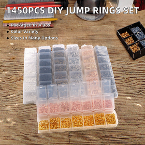 Ensemble de 1450 pièces anneaux de saut ouverts 3 4 5 6 7 8 10mm tailles 8 couleurs bijoux à bricoler soi-même faisant des résultats connecteur - Product Image 2