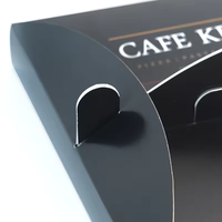 Boîte d'emballage en papier noir, grande et petite, avec poignée, portable, pour pizza, personnalisable, vente en gros