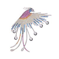 Broche de luxe style bijoux, motif phénix, broche d'oiseau, bijoux en cuivre