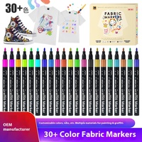 Ensemble de marqueurs textiles non effaçables, imperméables, pour coloration et écriture sur tissu, sans transfert sur T-shirt, sac en toile, textile peint à la main