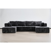 Neues Modisches Graues Komprimiertes Schlafsofa-Set 5-6-Sitzer Komfortables Gepolstertes Chesterfield für Apartment Hotel Villa Wohnzimmer