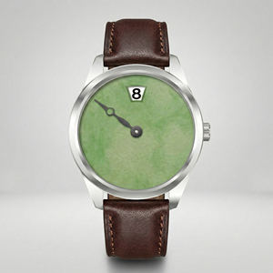 Relojes de pulsera mecánicos automáticos de lujo minimalistas para hombre con esfera de piedra de jade y logotipo personalizado del fabricante. - Product Image 1