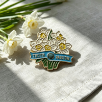 Broche personnalisée en métal Fleur de Narcisse « Vérité & Passion », Badge de revers personnalisé pour cadeau souvenir