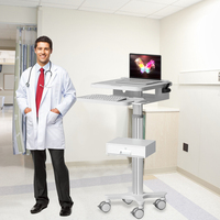 Support dentaire pour ordinateur portable chariot tiroir clavier plateau de qualité médicale ABS + alliage d'aluminium 4 roues de frein silencieuses Design moderne Salon de beauté