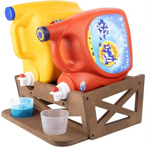 Support en bois pour détergent à lessive, double rangement pour bouteilles avec gobelet doseur, organisateur de nettoyage domestique - Product Image 1