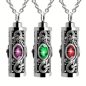Suxuan Paslanmaz Çelik Anıt Nişan Doğum Taşı Kolye Hatıra Kremasyon Takı Küpü Kutusu Külleri Kadınlar İçin - Product Image 1