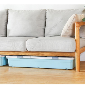 Boîte de rangement sous lit CL192 en gros avec roulettes, type tiroir, organisateur de sous-lit plat en plastique pour la maison - Product Image 6