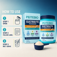 Poudre d'électrolytes PEITEBIO pour chiens avec sodium, potassium et magnésium, saveur poulet, soutien hydratant, 200g