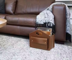 Organizzatore in Pelle Marrone per Riviste e Documenti, Contenitore Porta Giornali per <span class=keywords><strong>Hotel</strong></span> e Ristoranti, Portadocumenti per Casa o Ufficio - Product Image 6