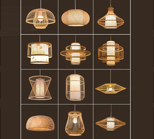 โคมไฟระย้าไม้ไผ่งานแฮนด์เมดสไตล์จีนโคมไฟแนวชนบทสำหรับร้านอาหารบ้านชาและอินน์โคมไฟศิลปะทำจากไม้ไผ่เรียบง่ายสุดสร้างสรรค์ - Product Image 1