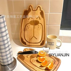 เขียงไม้รูปแมวอเนกประสงค์สำหรับหั่นผักผลไม้ขนมปังใช้บนโต๊ะในครัว - Product Image 3