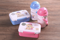 Boîte à lunch Bento Design Cartoon pour enfants avec bouteille d'eau Mini Snack Sandwich Conteneur alimentaire pour l'école et la maternelle